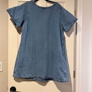 Levi's Denim Short Sleeve Shift Dress - Light Blue